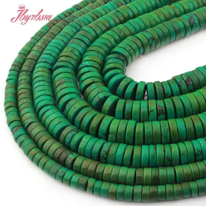 Heishi Green Turqupise Loose Beads for DIY Accessories Bracelet Necklace Charms Jewelry Making 15 inch 2x6/2x8mm/3x10mm/3x12mm