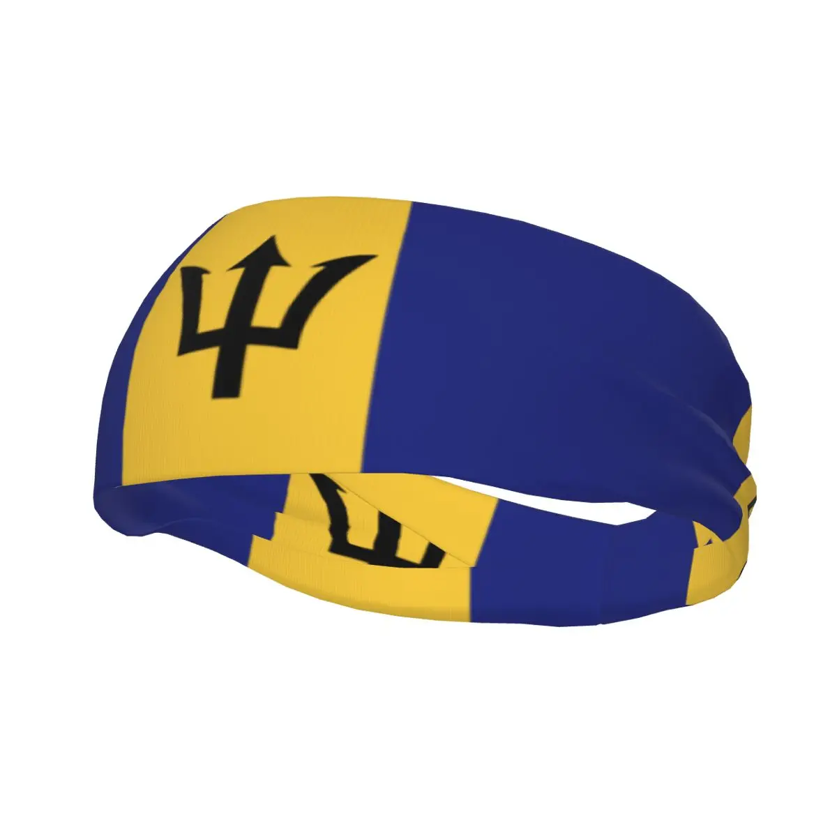 Flag Of Barbados In The Caribbean Elastic Hair Band Yoga Headband Makeup Hair Hoop Headwrap