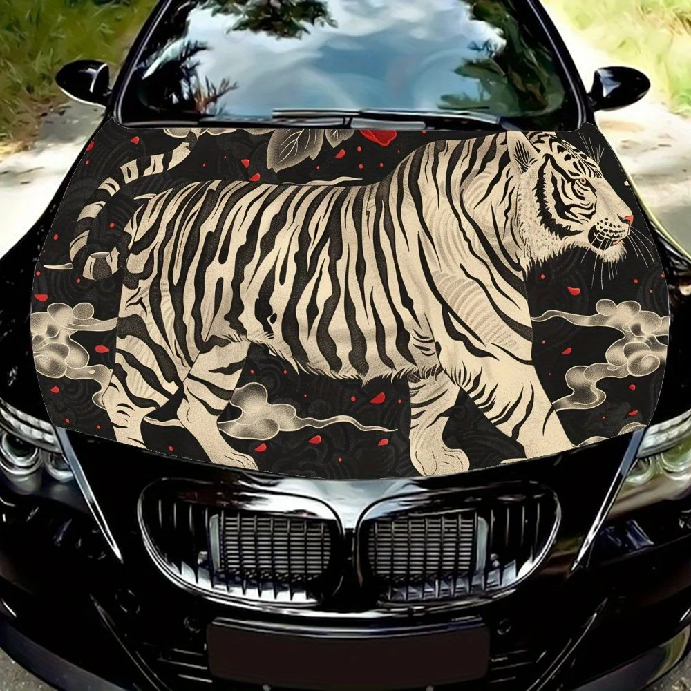

Wilderness - Tiger car hood stickers, waterproof self-adhesive, scratch resistant, easy to stick, durable car PVC stickers, car