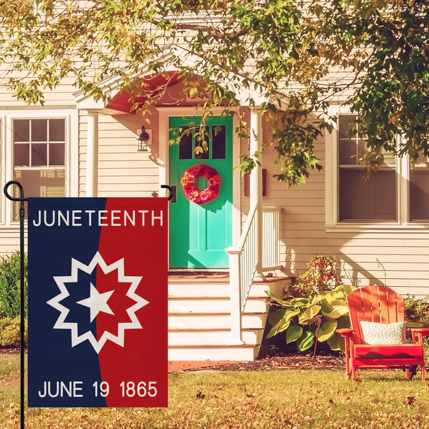 Juneteenth Garden Flag 12×18 Inch June 19th 1865 African Afro American Independence Day Black Freedom Celebration Decoration Ver