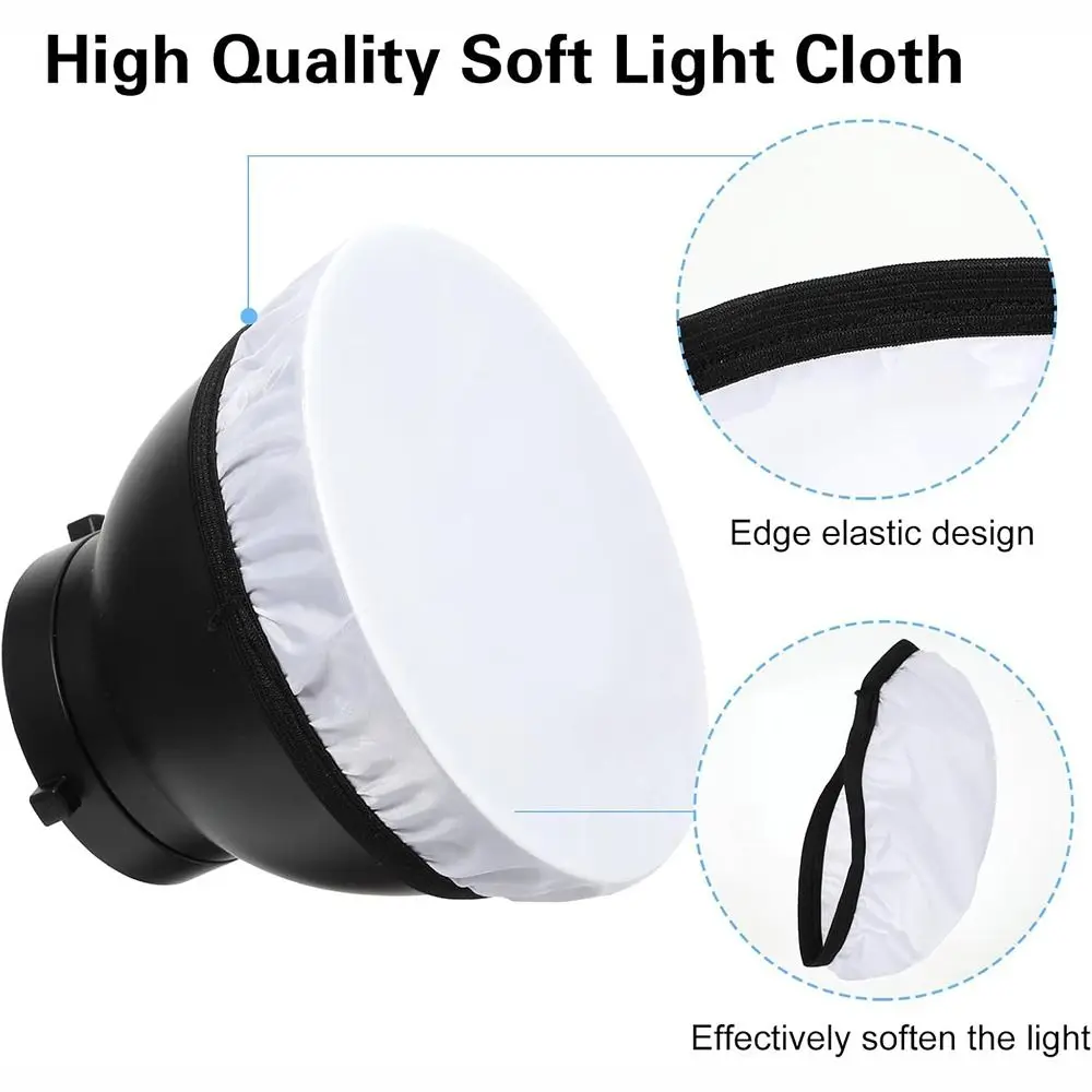 New White Soft Light Diffuser Sock Standard Nylon Diffuser Cloth 7" 180mm Diffuser Shade Dish