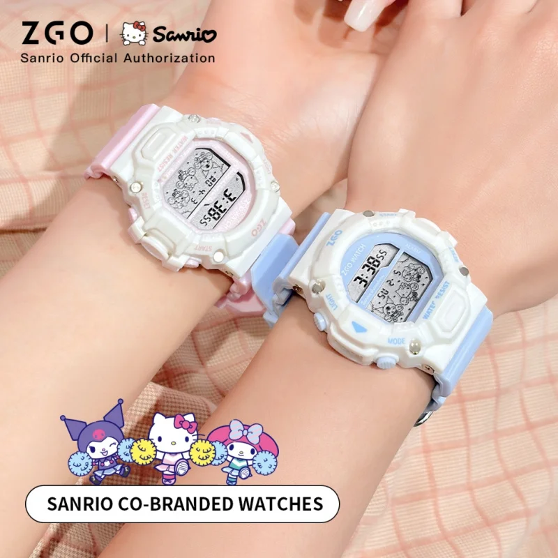ZGO Sanrio Relógio Eletrônico Feminino Bonito Estudante Relógio Multi-funcional À Prova D 'Água, Alarme À Prova de Choque, Relógio Digital Esportivo.892