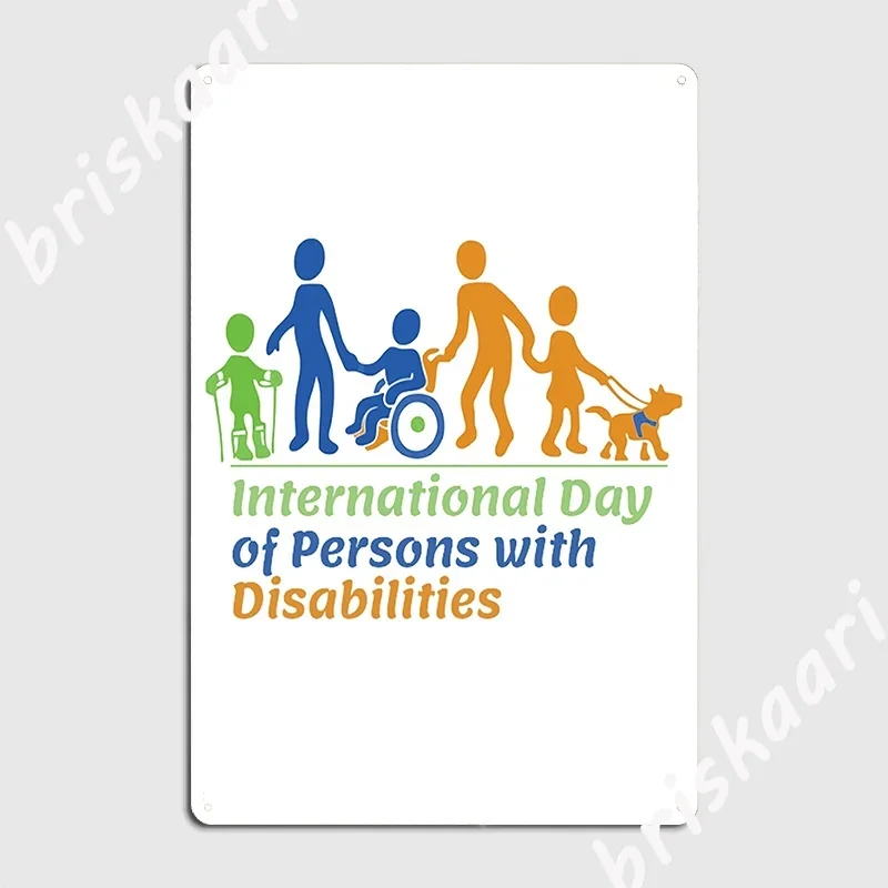 International Day Of Persons With Disabilities Metal Sign Wall Decor Design Wall Cave Mural Tin Sign Posters