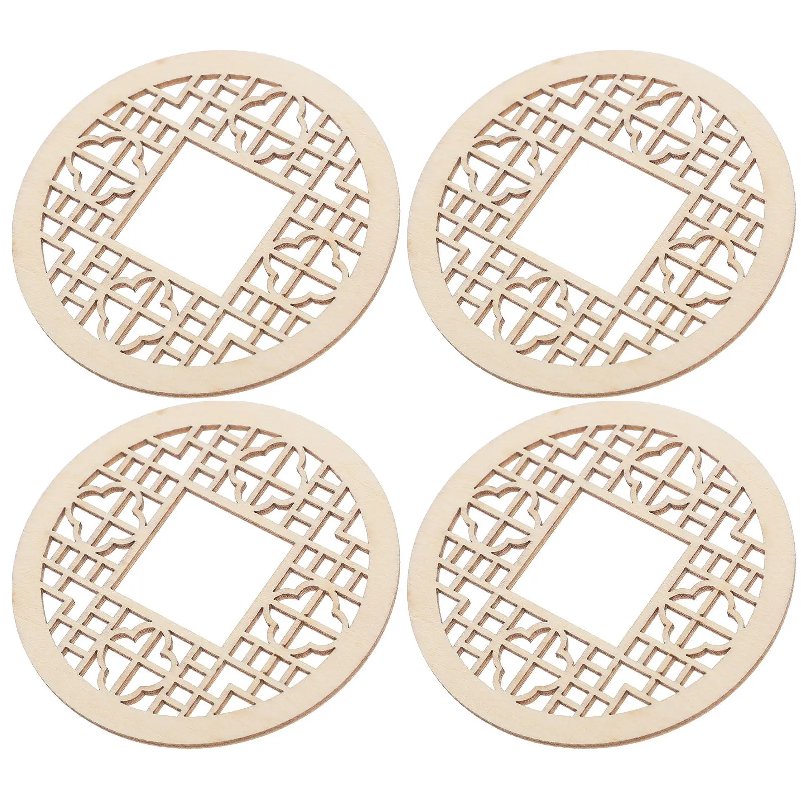 

Набор из 4 миниатюрных китайских оконных рамок, деревянные мини-окна для декора, миниатюрные элементы для домиков, набор для рукоделия и миниатюрных проектов