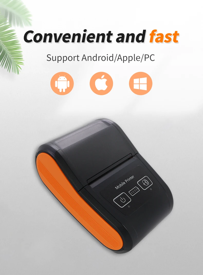 Globaly Fashion Small Size  Portable  Blue Tooth BIg Battery Back up Thermal Ticket Android  IOS Printer 58mm for SHop  H22