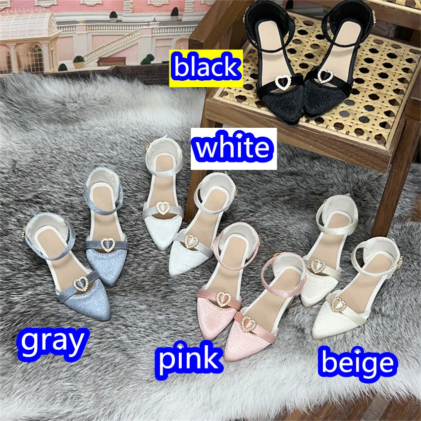 

Кукольная обувь BJD/SD, 1/3 элегантная DD/SDGR/SD16, натуральный шелк для девочек, пряжка с одним сердечком, повседневные туфли на высоком каблуке, подарки, игрушки, аксессуары для кукол