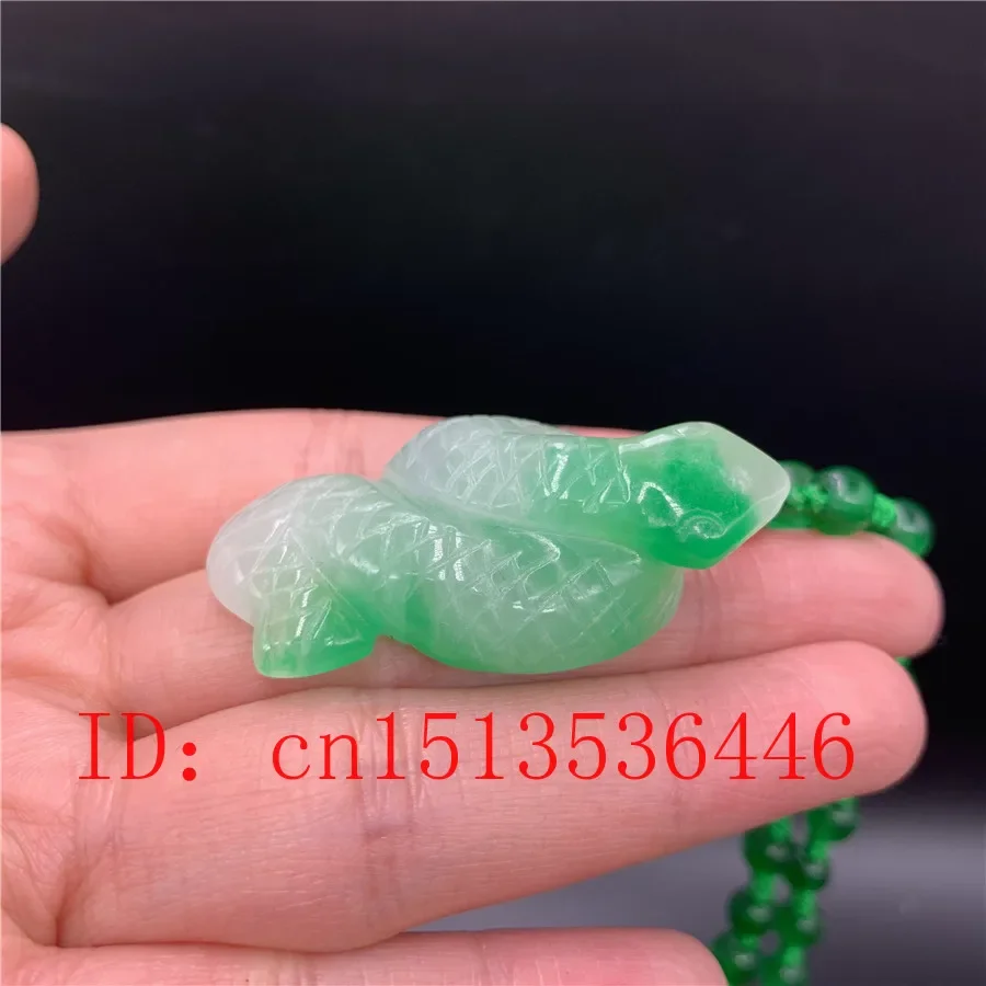 Chinese Green Jadeite Zodiac Pig Dog Snake Pendant Necklace Charm Jewellery Fashion Amulet Luck Gifts Men Woman Sweater Chain