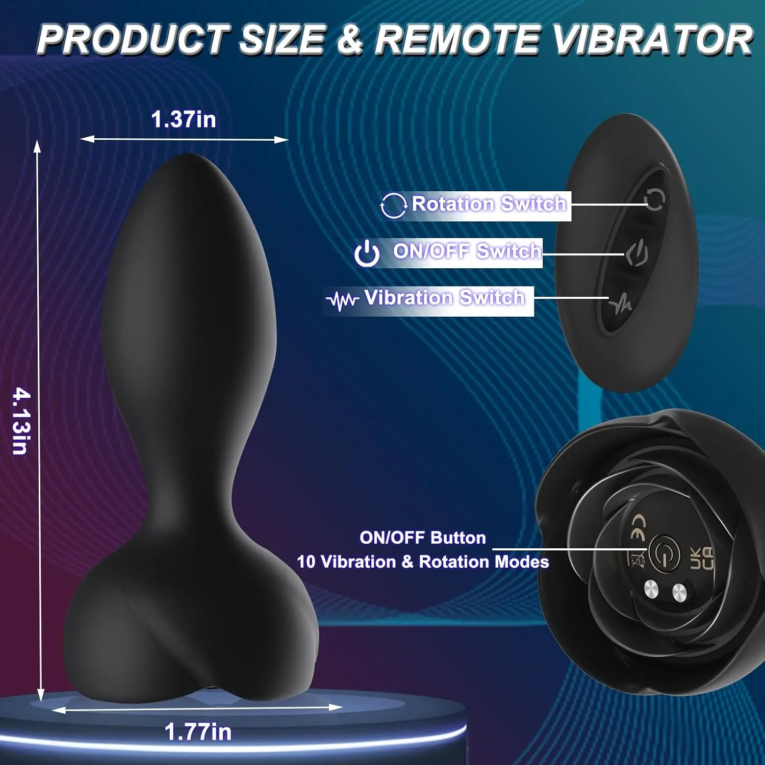 360 Rotation Anal Plug Vibrating Prostate Massager Wireless Remote Butt Plug 11 Speed Male Female Anal Vibrator Adult Sex Toy