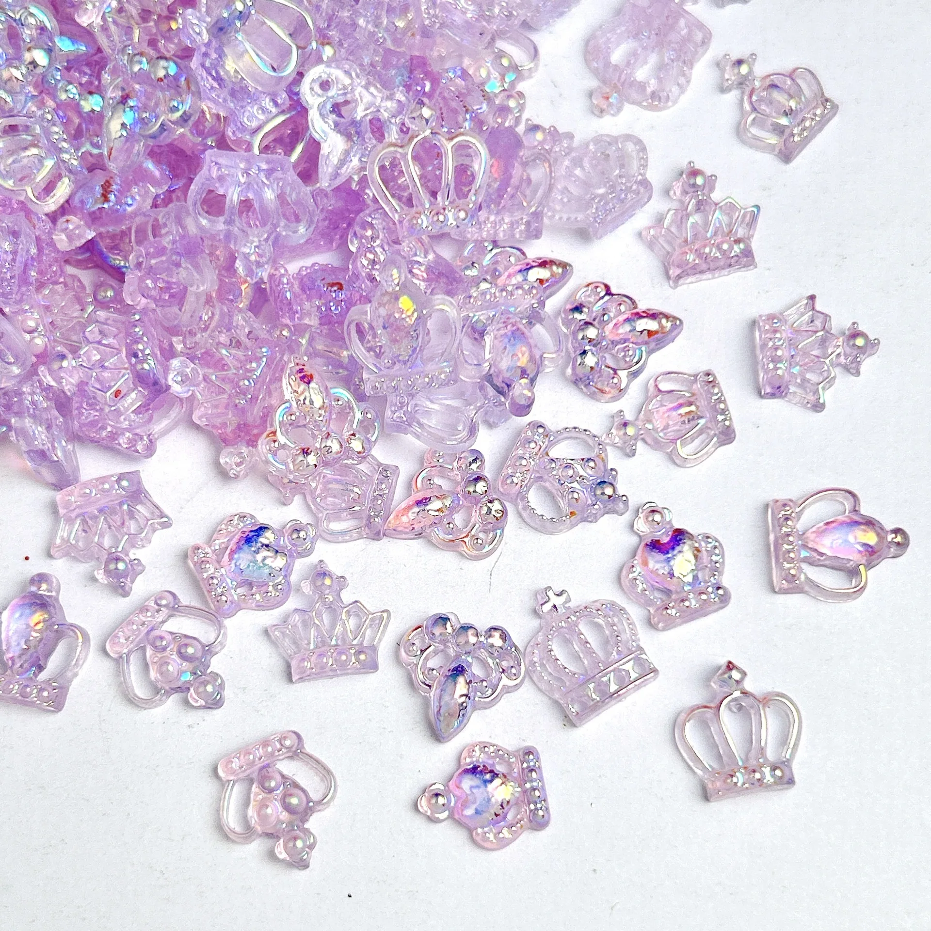 30PCS Gemengde Acryl Keizerskroon Nail Art Charms Accessoires Hars Onderdelen Voor Manicure Decor Nagels Decoratie Benodigdheden Materiaal