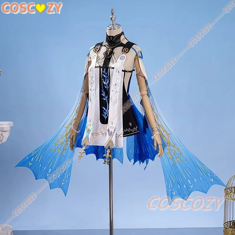 لعبة Wuthering موجات WuWa Cartethyia تأثيري حلي لصاقات وشم كرنفال هالوين حفلة لعب الأدوار شعر مستعار فستان أغطية الرأس الدعائم