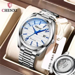 CHENXI 0006 Fashion Men's Watches Silver Stainless Steel Casual Business Watches Men Luxury Quartz Wristwatch for Male