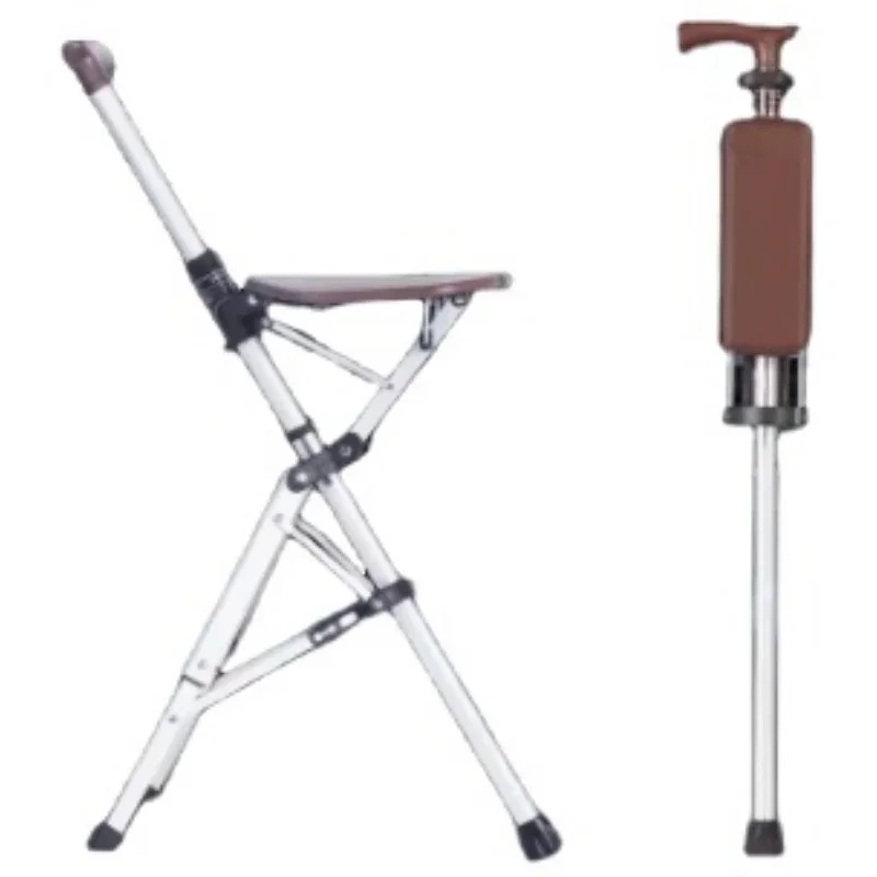 Multifunctional cane chair, cane chair, anti slip folding walking aid, can sit on crutches