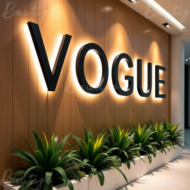 Custom 3D LED Illuminated Metal Letters Sign For Business Storefront Outdoor Waterproof Backlit Light Up Advertising Signage