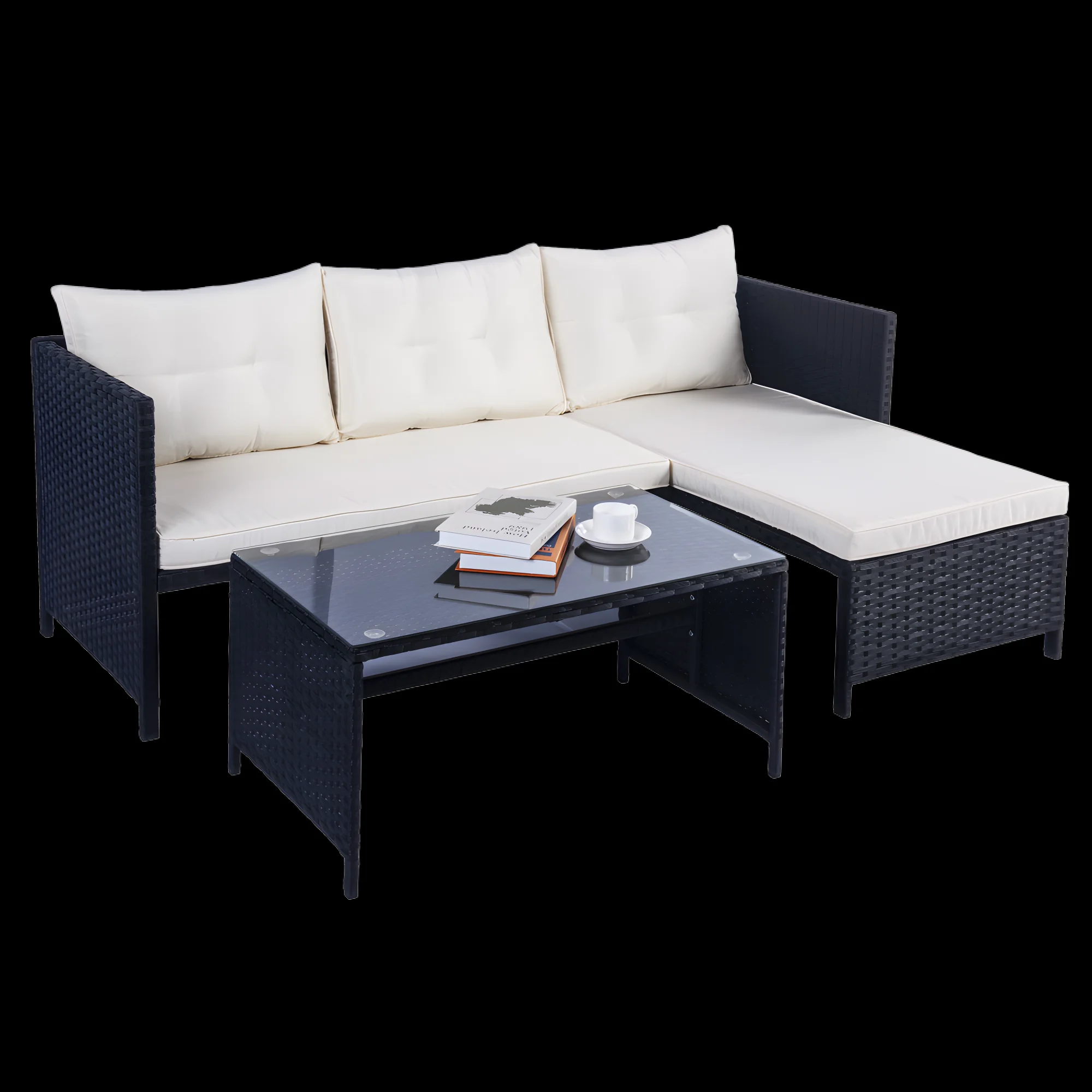 

Factory Made Best Selling PE Rattan Garden Sofa Set with Table for Friends Gathering Resort Hotel Party