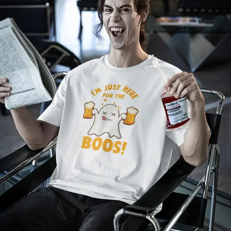 Halloween T-Shirt I'M Here For The Boos Party Bier-Top