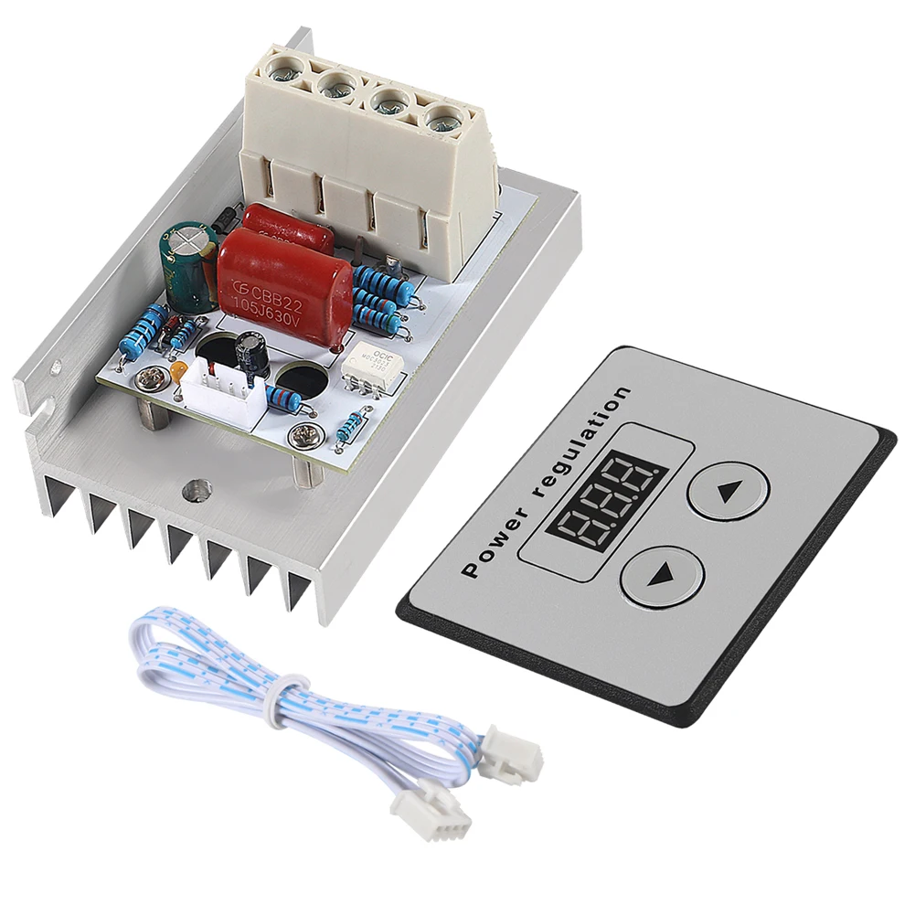 AC 220V 10000W 80A Digital Control SCR Electronic Voltage Regulator Speed Control Dimmer Thermostat + Digital Meters