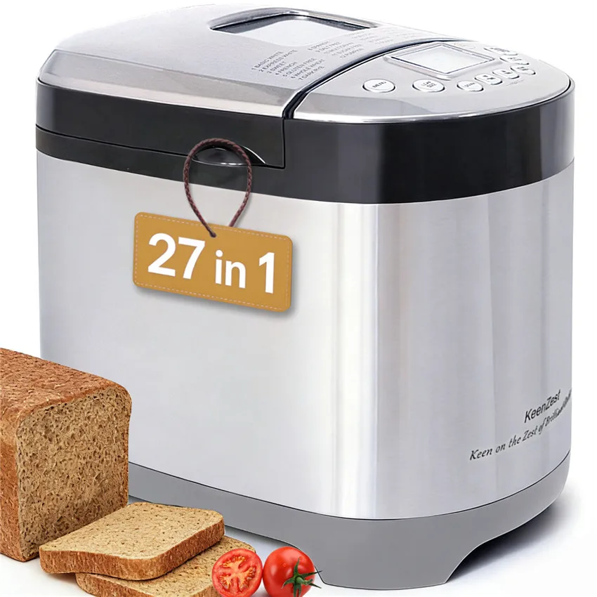 

KeenZest 27-in-1 Smart Bread Maker with Gluten Free Setting 2LB Whole Wheat Bread Machine with Homemade Cycle Recipes Included