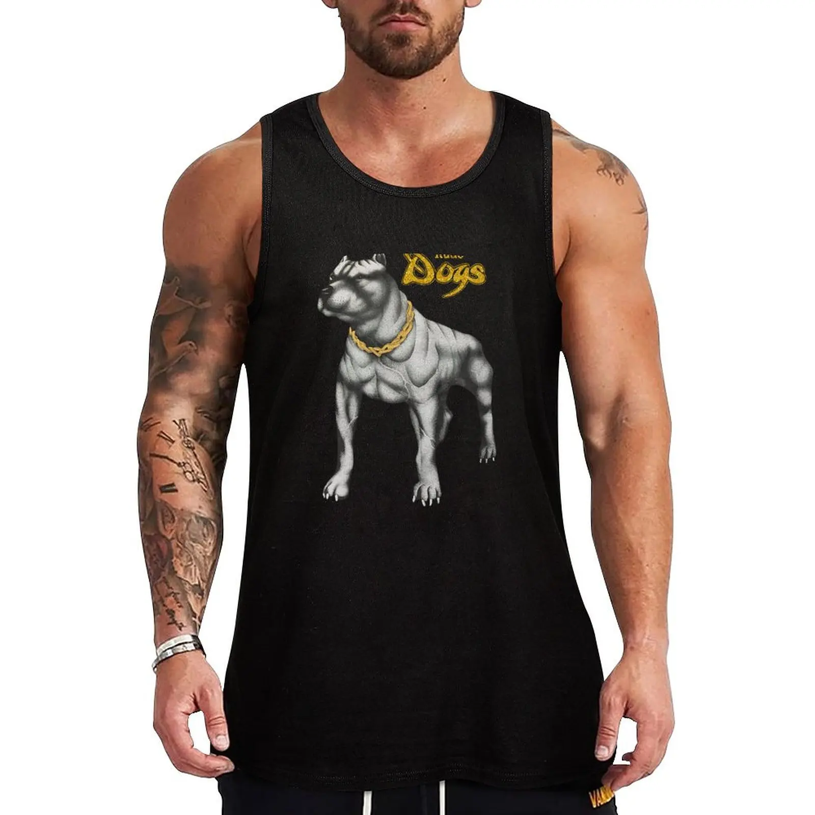 

Rude Dogs 90's Streetwear Vintage Replica Pitbull Tank Top fitness men clothings