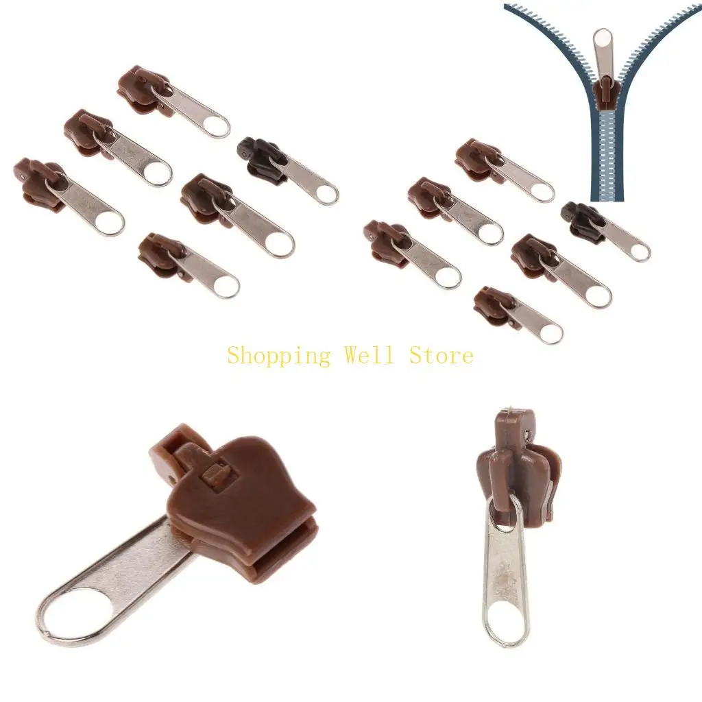 KX4B 6 PCS 범용 인스턴트 고정 지퍼 수리 교체 지퍼 슬라이더 치아 구조