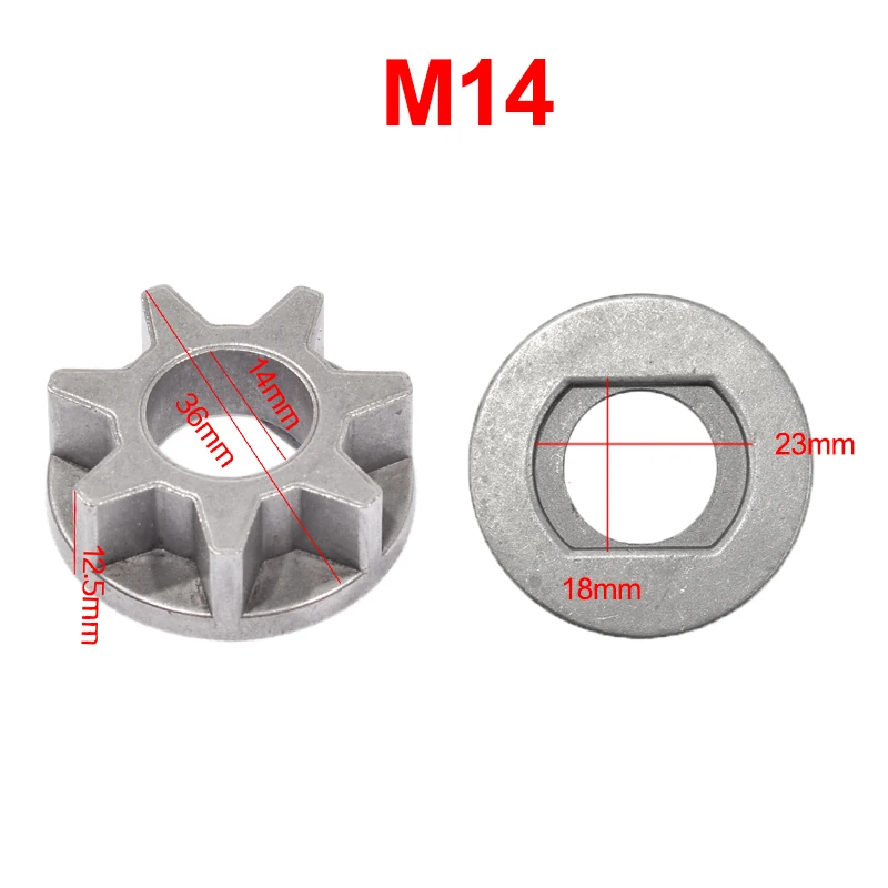 M10/M14/M16 ingranaggio motosega per 100/115/125/150/180 smerigliatrice angolare sostituzione ingranaggio sega pignone ruota catena motosega strumento