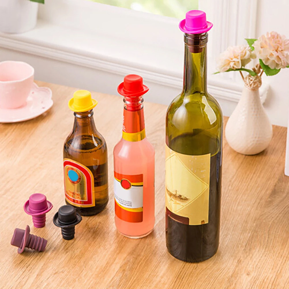 

4pcs Bottle Stoppers Silicone Airtight Sealing Plugs Leak Free Silicone Wine Bottle Stopper Reusable Easy Clean Accessories