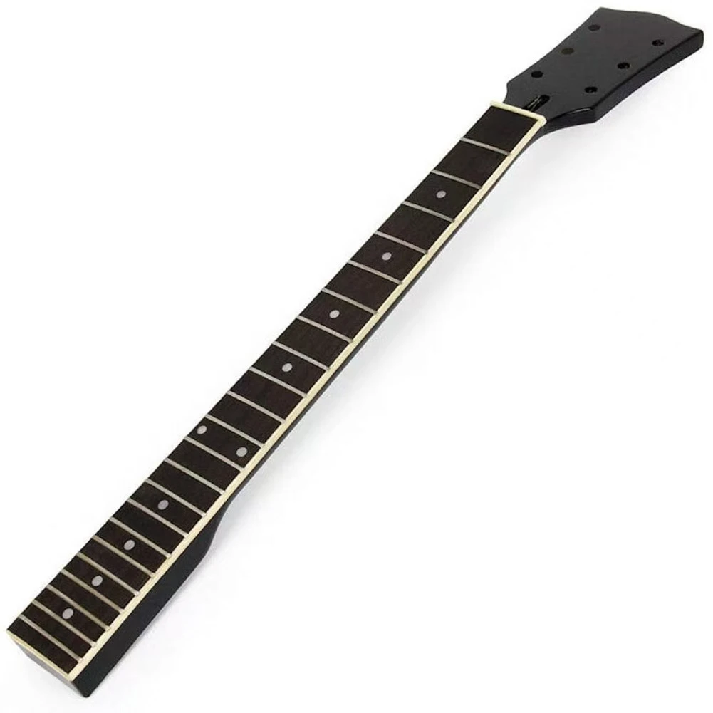 LP 22 Grade 6 String Bright Black Electric Guitar Neck Maple Handle Rose Wood Fingerboard White Point Guitar Neck