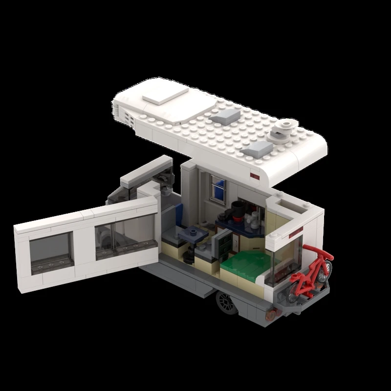 MOC Camping RV elektronische tekening 279 stuks kleine deeltjes splitsblok assemblagemodel speelgoed