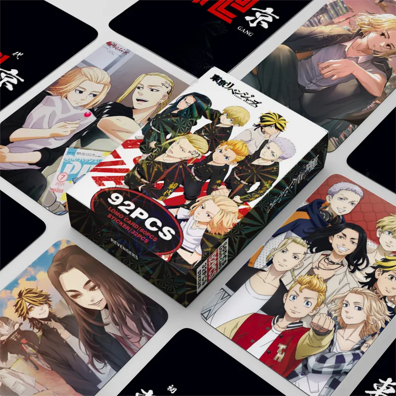 92Pcs/Set Tokyo Revengers Series High Quality Lomo Cards Manjiro Sano Draken HD Printd Photocards And Sticker Collection Gifts