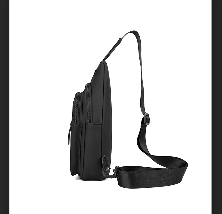 New Versatile Waterproof Men's Shoulder Bag Made of Nylon, Simple, Fashionable and Trendy Commuting Solid Color Shoulder Bag
