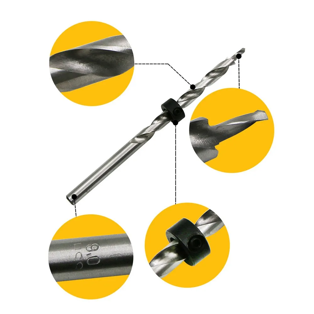 Hex Step Drill Bit 14 9 5mm Diameter (3/8 ) with 1/4 Hex Shank for Manual Pocket Hole Jig Use Suitable for Corded Drills