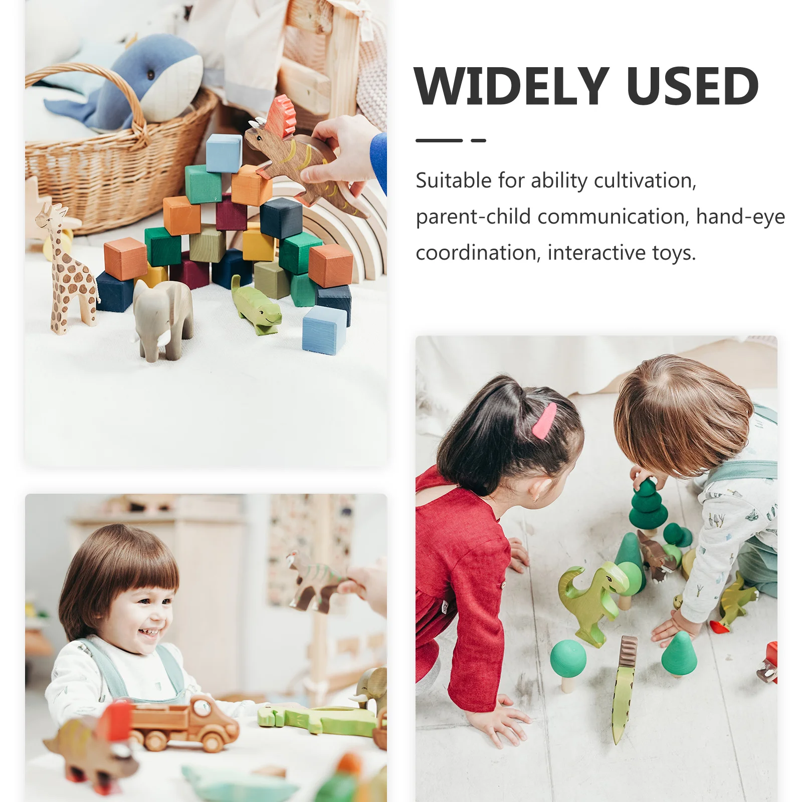 Sonajero de madera para bebé, sonajero de madera portátil con dibujos animados, Musical, desarrollo sensorial infantil, 2 uds.