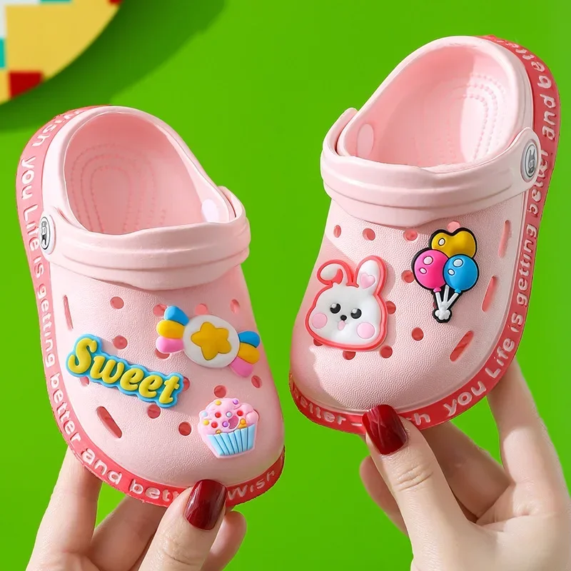 Summer Children Garden Clogs Shoes Boys&Girls Beach Sandal Kids Lightweight Breathable Cute Cartoon Slip Baby Slippers