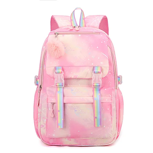 Imagen 2 del producto Mochila 2025, Mochilas Rosas Bonitas para Niñas y Niños, Moda Casual, Mochila Escolar para Estudiantes, Se Disponen Patrones Impresos Personalizados.