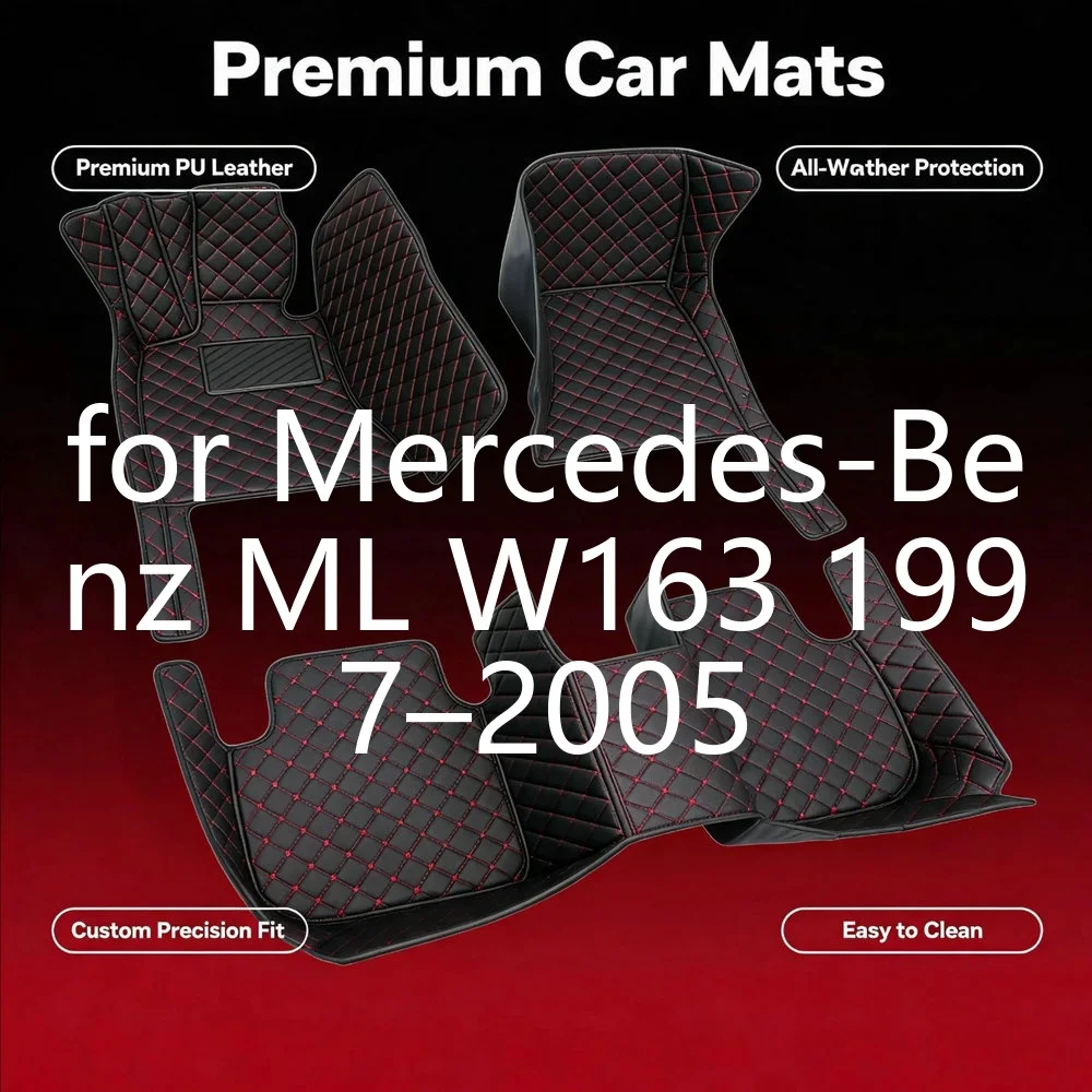 Maßgeschneiderte Autofußmatten für Mercedes-Benz ML W163 1997–2005 5-Sitzer, wasserdicht, rutschfest, schmutzabweisend, langlebige Lederteppiche, leicht zu reinigen, vollständige Abdeckung,