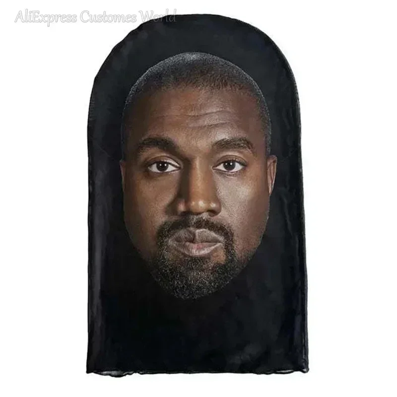 Elastic Mesh New 3D Printed Kanye Mask Drake Full Face Mask Cosplay Headwear Halloween Costumes for Women Men Funny Hat Headgear