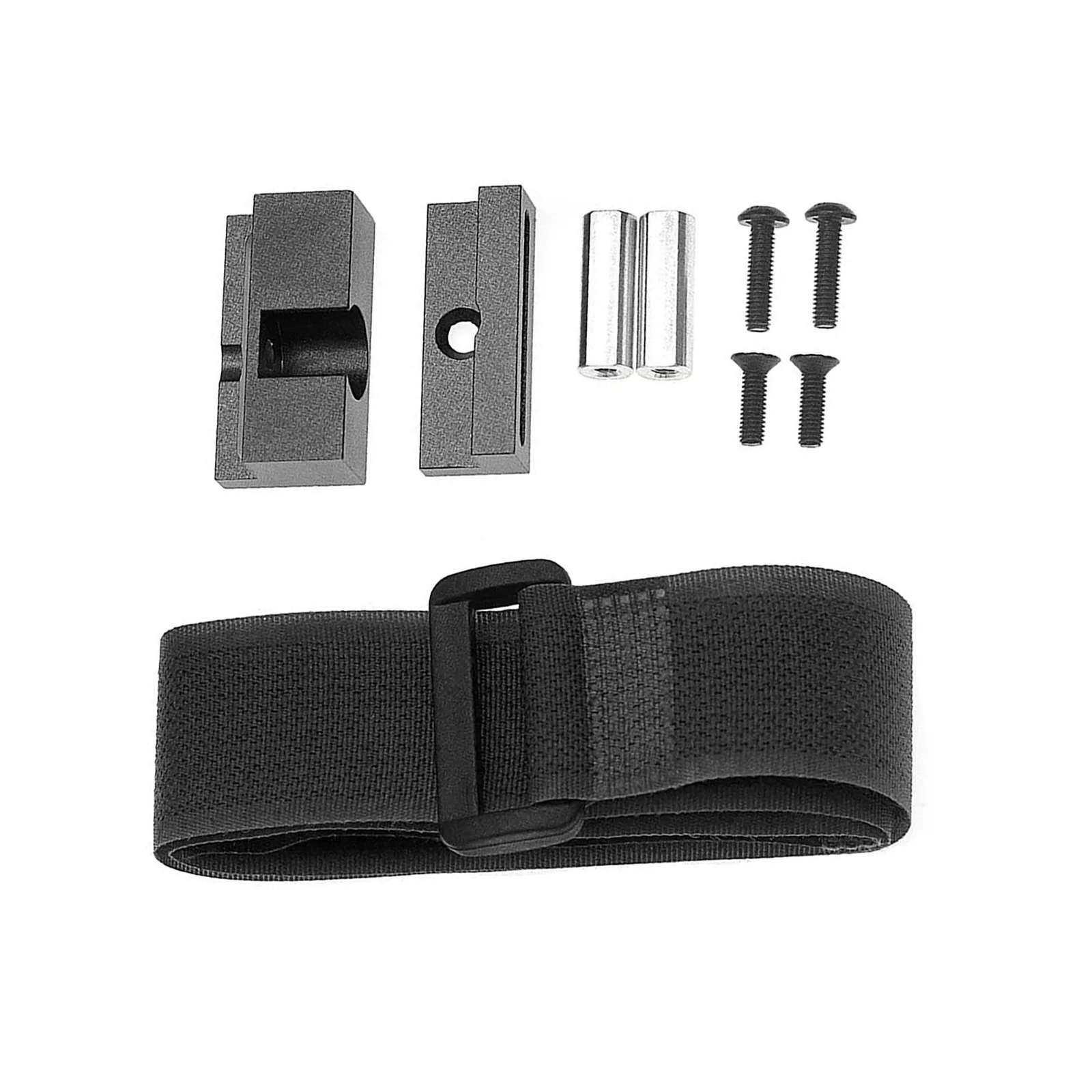 Aluminum Alloy Battery Holder Mount With Magic Strap Set For Tamiya TT-02 TT02D TT02B TT02BR 1/10 RC Car Accessories Replacement