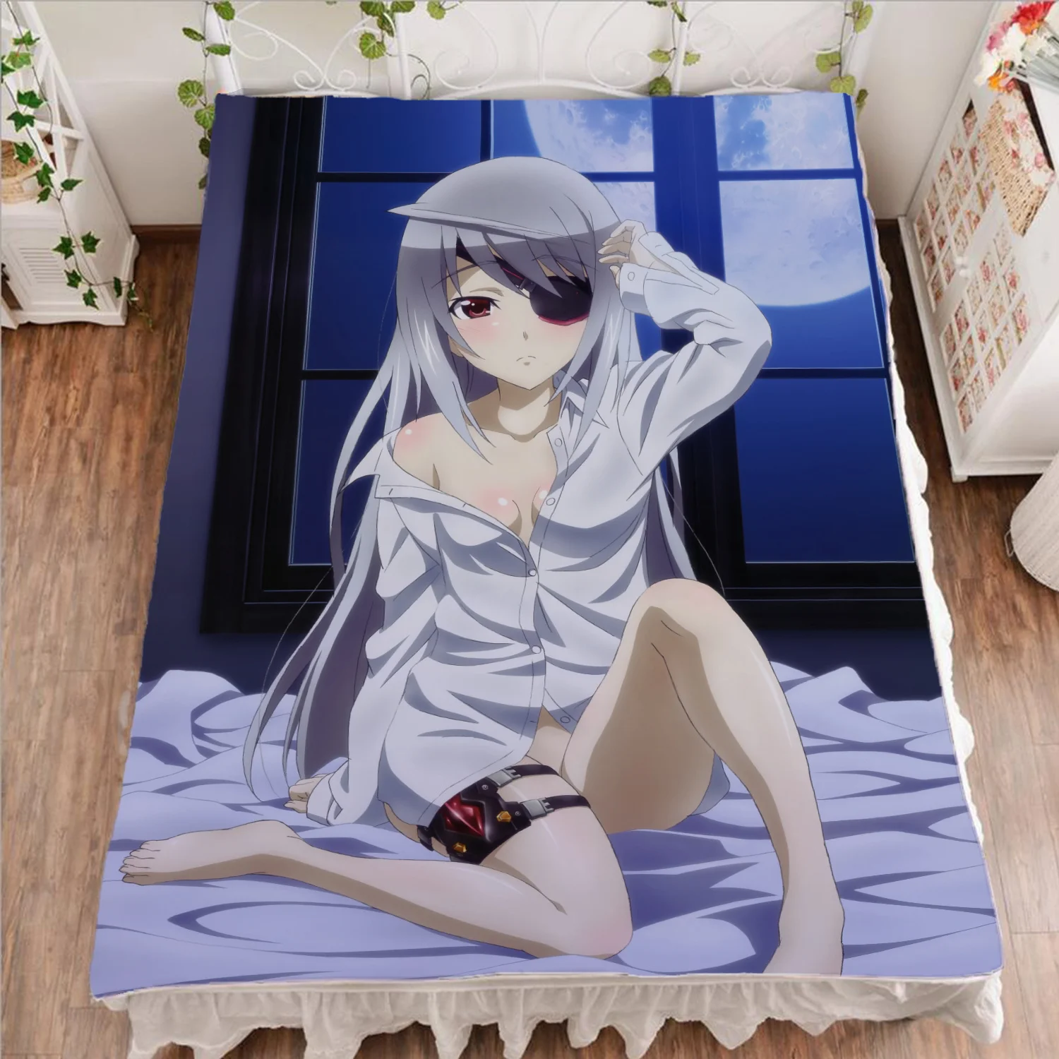 

150x200cm Anime Infinite Stratos Bed Sheet Laura Bodewig IS Characters Duvet Cover Cecilia Alcott Custom Warm Flannel Blanket