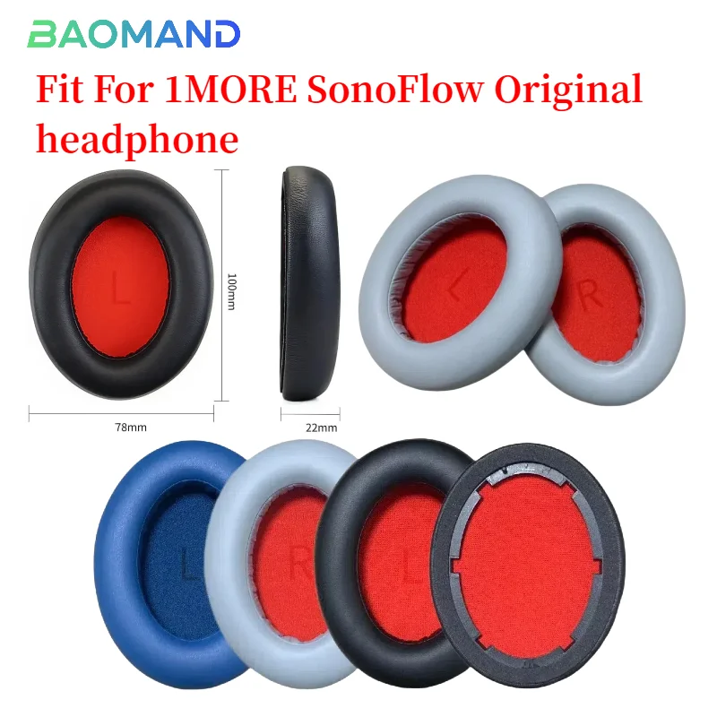 

Replacement Ear pads for 1MORE SonoFlow Original Headphones Memory Foam Ear Cushions Earmuff Earpads headset Gamer Leather case