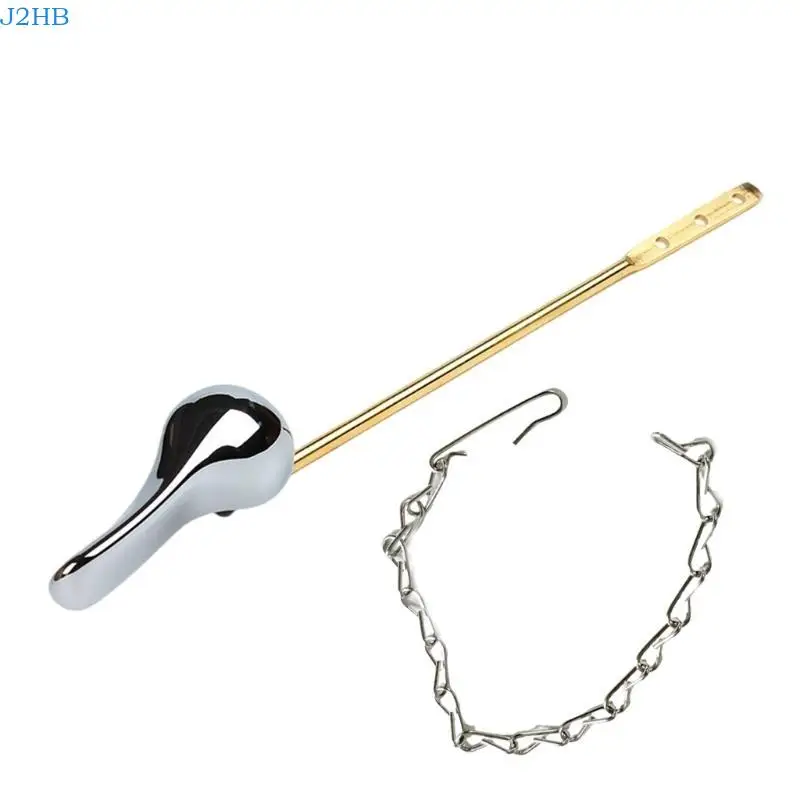 J2HB Toilet Tanks Flush Lever Replacement Toilet Flush Handle Trip Lever with Flapper Chain Universals Front Mount Handle