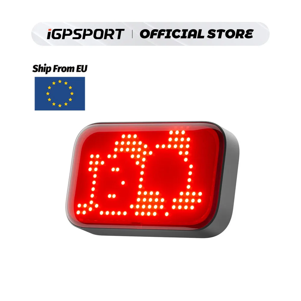 Luz trasera de bicicleta iGPSPORT ET6, luz trasera de expresión inteligente personalizable, advertencia de freno, luz trasera de ciclismo Emoji inteligente