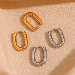 Classic Mini O-shaped Hoop Earrings Minimalist 18K Gold Plated Earrings for Women Silver Color 316L Stainless Steel Accessories