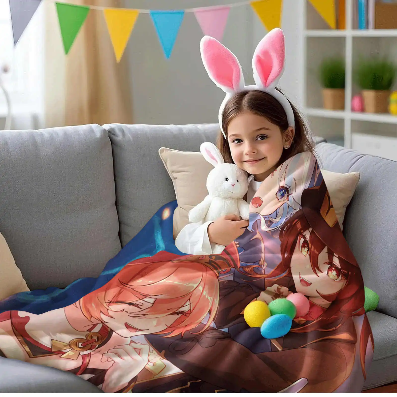 جينشين إمباكت هو تاو بطانية من الفلانيل جودة لينة دافئة رمي بطانية الشتاء الاطفال الأريكة السرير رقيق المفرش #5