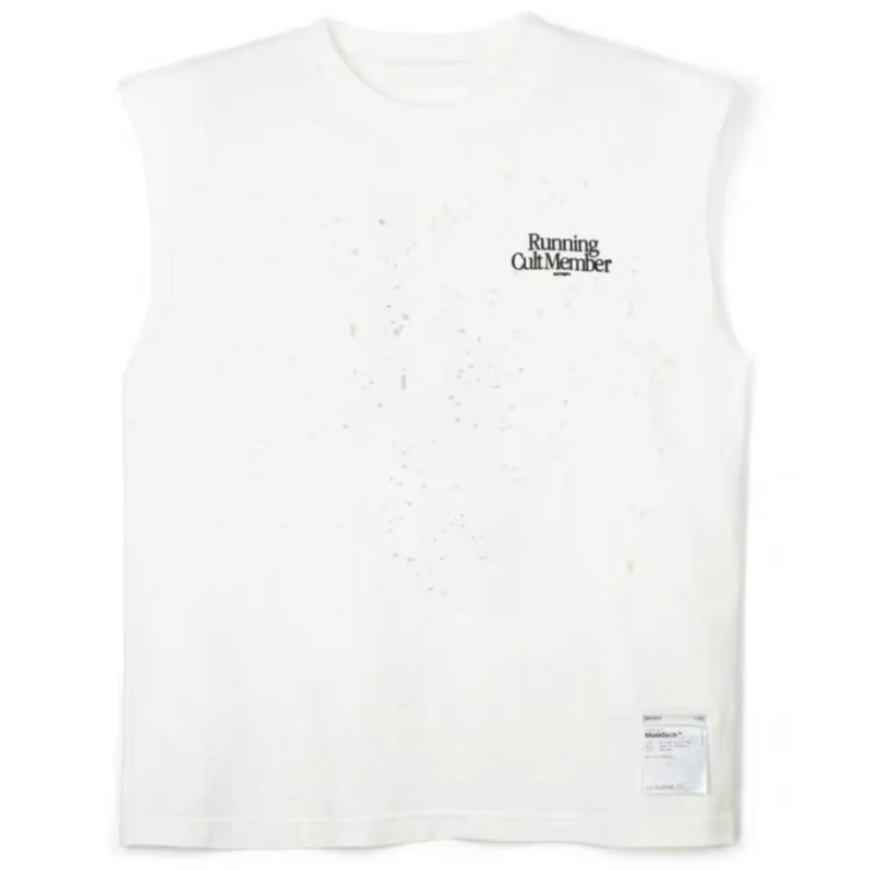 Satisfy 10th Anniversary Edition Vintage Crew Neck Printed Wormhole Vest T-Shirt
