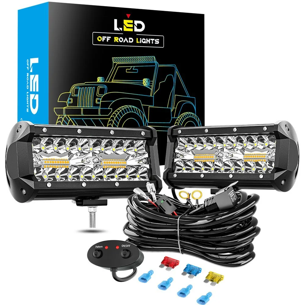 

1 Set 7inch DC 9-30V 6-mode strobe Led Bar Tractor Truck Pickup Light Work Light Super Bright Barra 4x4 Offroad LED Bar for Jeep