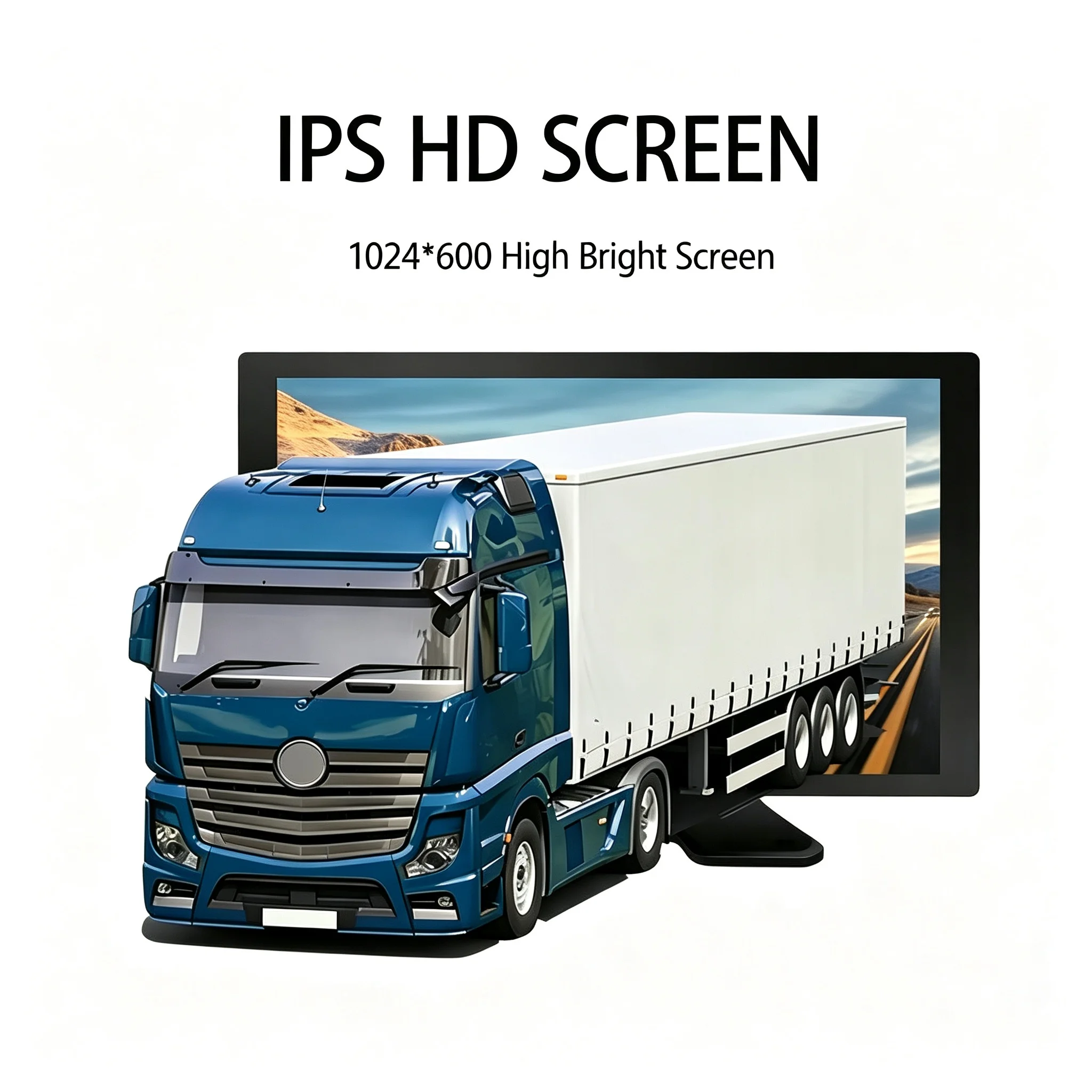 10 Inch IPS 1024x600 Truck Dash Cam DVR AHD 4CH Split Screen Monitor System with Voice Control MP5 Player IR Night Vision Camera