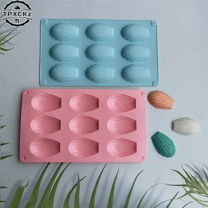 9 Cavities Madeleine Silicone Cake Mold Shell Biscuit Cake Handmade Soap Mold Tray Non Stick Silicone Bakeware Mould Kitchen