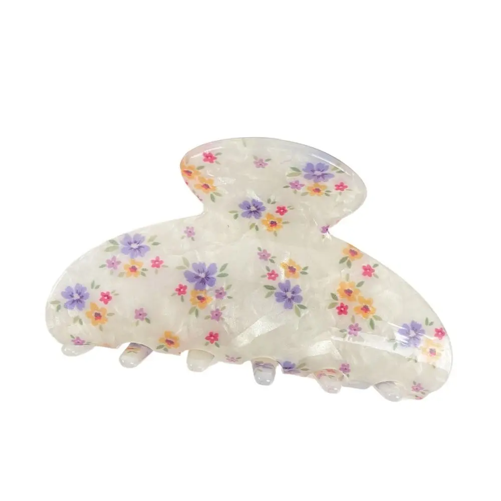 

Cute Colorful Flower Hair Claw Acrylic Korean Style Hair Claw Clip Ponytail Holder Headdress Acrylic Shark Clip Ladies