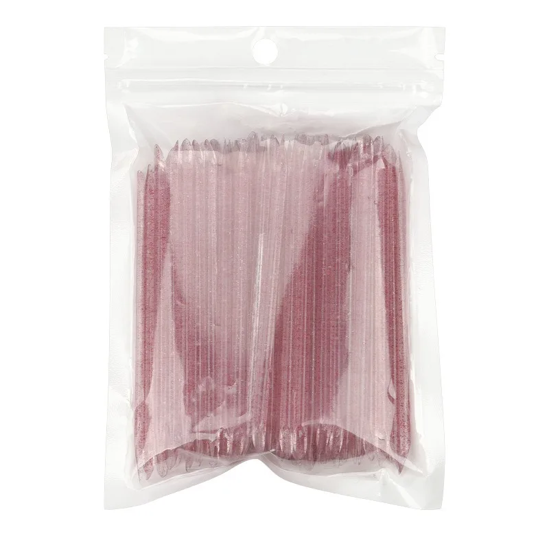 50/100 個クリスタルハンドルスティックダブルエンドネイルアートキューティクルプッシャーキューティクルリムーバーペディキュアケア爪再利用可能なマニキュアツール