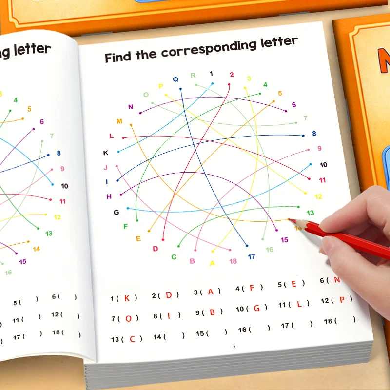 Libro de rompecabezas para el entrenamiento de la atención visual infantil - Juegos de actividades variadas que incluyen emparejamiento de líneas, búsqueda y reconocimiento de patrones
