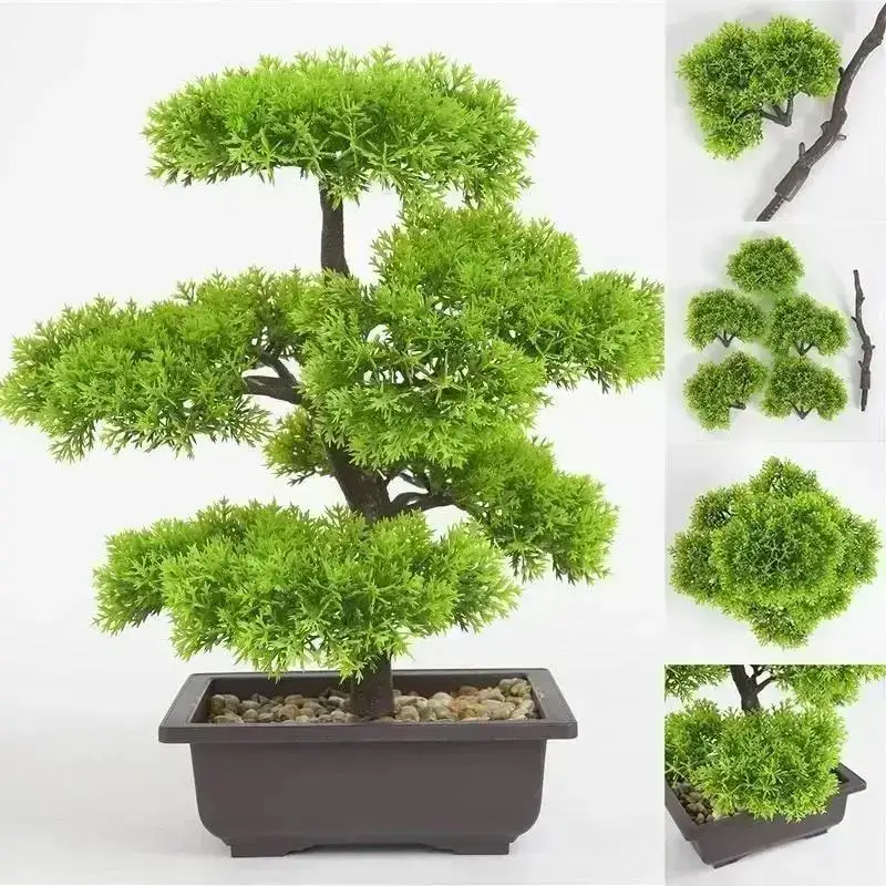Simulierte Kiefernnadeln Cliff Cypress Künstliche Pflanzen Bonsai Heimdekoration Grünpflanzen Bonsai Kreative Hotelgartendekoration